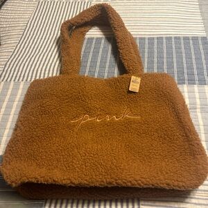 PINK Victoria's Secret Brown Sherpa Tote